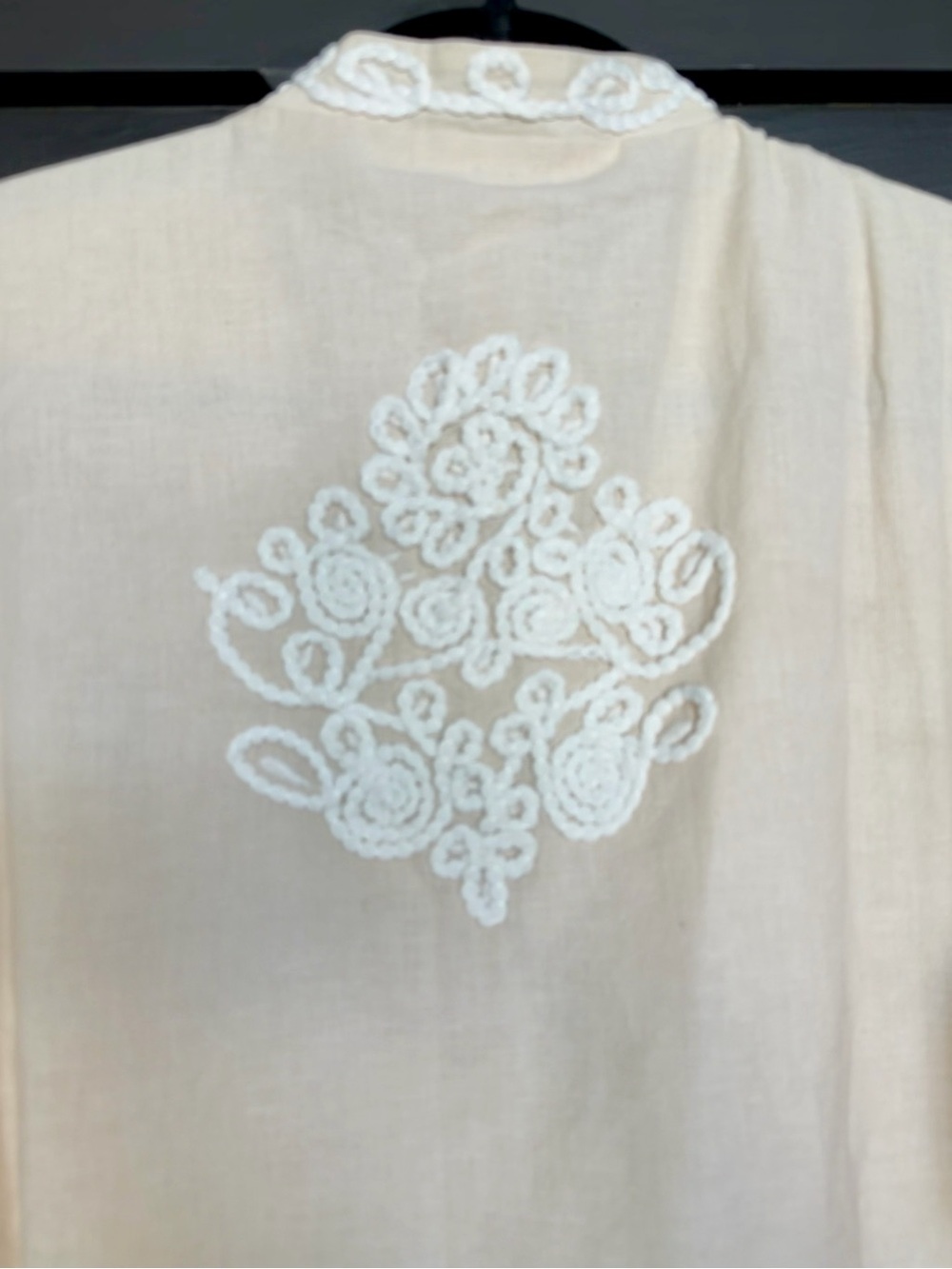 NWT Julia Amory Embroidered Linen Mandarin Jacket, Size Medium - Picture 8 of 10